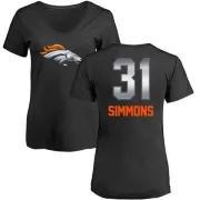 Justin Simmons Women's Denver Broncos Midnight Mascot T-Shirt - Black