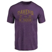 Justin Tucker Baltimore Ravens Flanker Tri-Blend T-Shirt - Purple