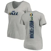 Justin Wright-Foreman Women's Utah Jazz Ash Backer T-Shirt