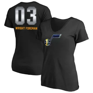 Justin Wright-Foreman Women's Utah Jazz Black Midnight Mascot T-Shirt