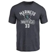 Justus Sheffield Seattle Mariners Base Runner Tri-Blend T-Shirt - Navy