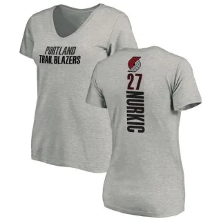 Jusuf Nurkic Women's Portland Trail Blazers Ash Backer T-Shirt