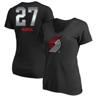 Jusuf Nurkic Women's Portland Trail Blazers Black Midnight Mascot T-Shirt