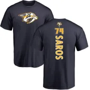 Juuse Saros Nashville Predators Backer T-Shirt - Navy