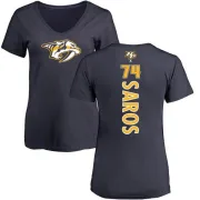 Juuse Saros Women's Nashville Predators Backer T-Shirt - Navy