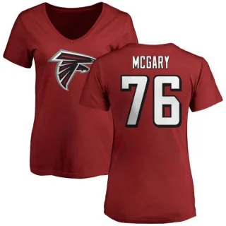 Kaleb McGary Women's Atlanta Falcons Name & Number Logo Slim Fit T-Shirt - Red