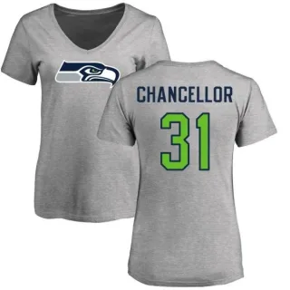 Kam Chancellor Women's Seattle Seahawks Name & Number Logo Slim Fit T-Shirt - Ash