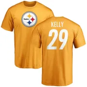 Kam Kelly Pittsburgh Steelers Name & Number Logo T-Shirt - Gold