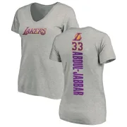 Kareem Abdul-Jabbar Women's Los Angeles Lakers Ash Backer T-Shirt