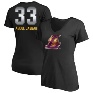 Kareem Abdul-Jabbar Women's Los Angeles Lakers Black Midnight Mascot T-Shirt