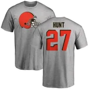 Kareem Hunt Cleveland Browns Name & Number Logo T-Shirt - Ash