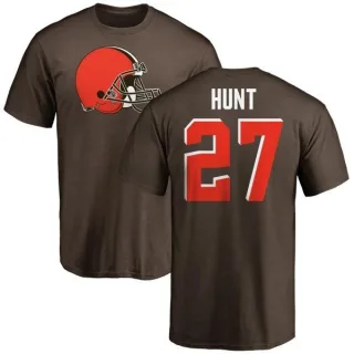 Kareem Hunt Cleveland Browns Name & Number Logo T-Shirt - Brown
