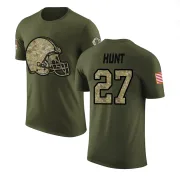 Kareem Hunt Cleveland Browns Olive Salute to Service Legend T-Shirt