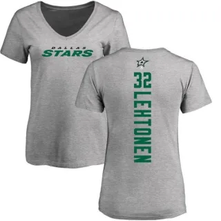 Kari Lehtonen Women's Dallas Stars Backer T-Shirt - Ash