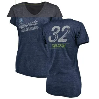 Karl-Anthony Towns Women's Minnesota Timberwolves Navy Sideline Tri-Blend V-Neck T-Shirt