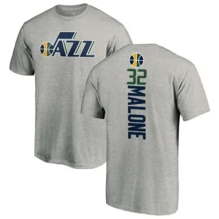 Karl Malone Utah Jazz Ash Backer T-Shirt