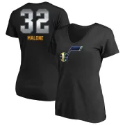 Karl Malone Women's Utah Jazz Black Midnight Mascot T-Shirt