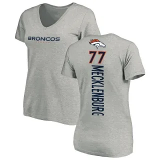 Karl Mecklenburg Women's Denver Broncos Backer V-Neck T-Shirt - Ash