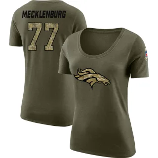 Karl Mecklenburg Women's Denver Broncos Salute to Service Olive Legend Scoop Neck T-Shirt