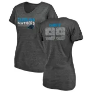 Kawann Short Women's Carolina Panthers Retro Tri-Blend V-Neck T-Shirt - Black