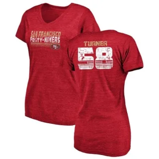 Keena Turner Women's San Francisco 49ers Retro Tri-Blend V-Neck T-Shirt - Red