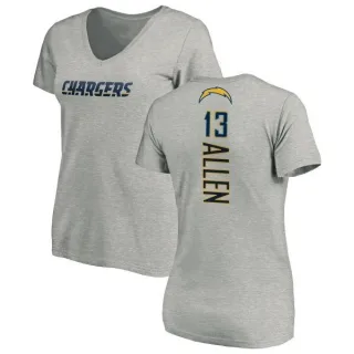 Keenan Allen Women's Los Angeles Chargers Name & Number Slim Fit V-Neck T-Shirt - Heather Gray