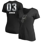 Keldon Johnson Women's San Antonio Spurs Black Midnight Mascot T-Shirt