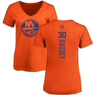 Kelly Hrudey Women's New York Islanders One Color Backer T-Shirt - Orange