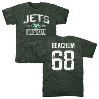 Kelvin Beachum New York Jets Green Distressed Name & Number Tri-Blend T-Shirt