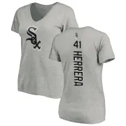 Kelvin Herrera Women's Chicago White Sox Backer Slim Fit T-Shirt - Ash