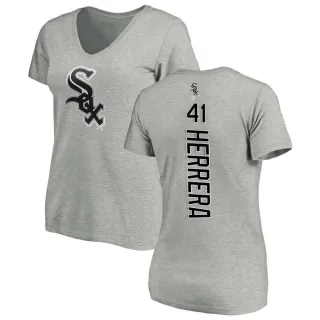 Kelvin Herrera Women's Chicago White Sox Backer Slim Fit T-Shirt - Ash