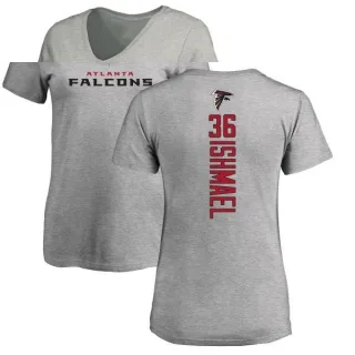 Kemal Ishmael Women's Atlanta Falcons Backer V-Neck T-Shirt - Ash