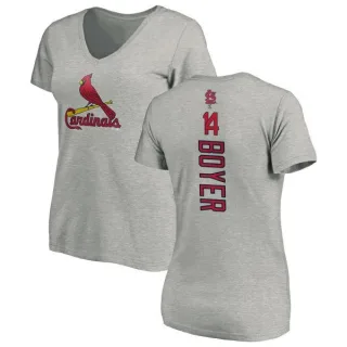 Ken Boyer Women's St. Louis Cardinals Backer Slim Fit T-Shirt - Ash