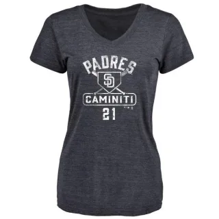 Ken Caminiti Women's San Diego Padres Base Runner Tri-Blend T-Shirt - Navy