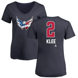 Ken Klee Women's Washington Capitals Name and Number Banner Wave V-Neck T-Shirt - Navy