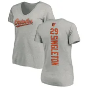 Ken Singleton Women's Baltimore Orioles Backer Slim Fit T-Shirt - Ash