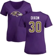 Kenneth Dixon Women's Baltimore Ravens Name & Number Logo Slim Fit T-Shirt - Purple