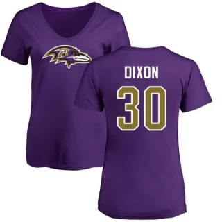 Kenneth Dixon Women's Baltimore Ravens Name & Number Logo Slim Fit T-Shirt - Purple