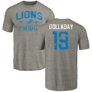 Kenny Golladay Detroit Lions Gray Distressed Name & Number Tri-Blend T-Shirt