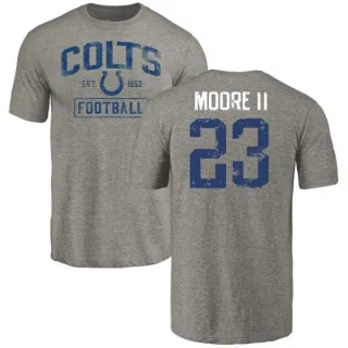 Kenny Moore II Indianapolis Colts Gray Distressed Name & Number Tri-Blend T-Shirt