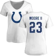 Kenny Moore II Women's Indianapolis Colts Name & Number Logo Slim Fit T-Shirt - White