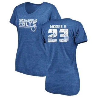 Kenny Moore II Women's Indianapolis Colts Retro Tri-Blend V-Neck T-Shirt - Royal