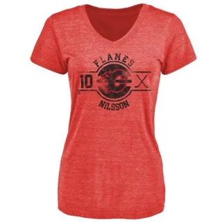 Kent Nilsson Women's Calgary Flames Insignia Tri-Blend T-Shirt - Red