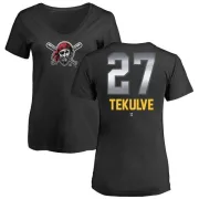 Kent Tekulve Women's Pittsburgh Pirates Midnight Mascot V-Neck T-Shirt - Black