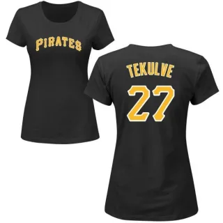 Kent Tekulve Women's Pittsburgh Pirates Name & Number T-Shirt - Black