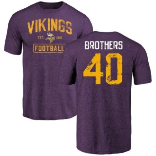 Kentrell Brothers Minnesota Vikings Purple Distressed Name & Number Tri-Blend T-Shirt