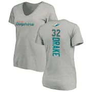 Kenyan Drake Women's Miami Dolphins Backer V-Neck T-Shirt - Ash