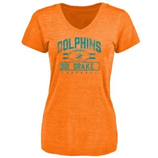 Kenyan Drake Women's Miami Dolphins Flanker Tri-Blend T-Shirt - Orange