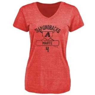 Ketel Marte Women's Arizona Diamondbacks Base Runner Tri-Blend T-Shirt - Red