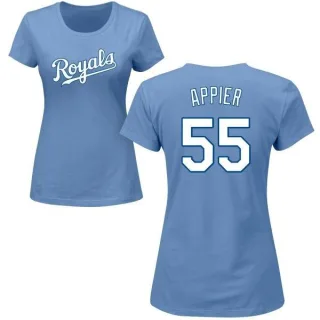 Kevin Appier Women's Kansas City Royals Name & Number T-Shirt - Light Blue